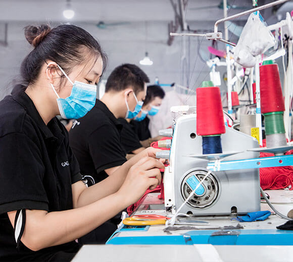Workers are sewing sexy lingerie carefully